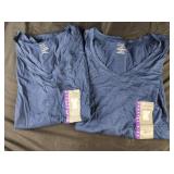 2 Members mark blue tee shirts size XXL v neck ,