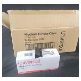 12 boxes 12 ct each universal medium binder clips