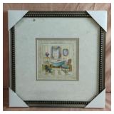 Vtg C. Winterle Olson matted framed bathroom