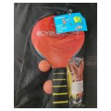 Paddle game set in mesh bag, beach play, yard