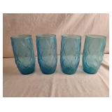 Anchor Hocking Madrid Blue Aqua Quilted 13 oz