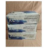 Vinyl exam gloves XL. 3-100 ct boxes