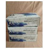 Vinyl exam gloves XL. 3-100 ct boxes