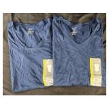 2 Members mark blue tee shirts size medium v neck
