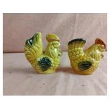 Vintage rooster and chicken salt and pepper