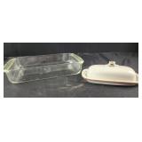 Pyrex 10x6 baking dish, hearthside stoneware