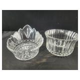 vintage crystal glass crown dish, vintage FTDA