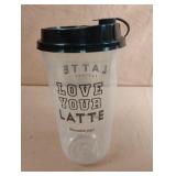 Love Your Latte reusable plastic cups and lids.