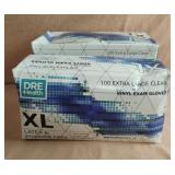 Vinyl exam gloves XL. 3-100 ct boxes