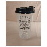 Love Your Latte reusable plastic cups and lids.