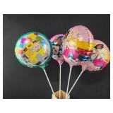 4 kids stick balloons,  Barbie,  LOL, cocomelon