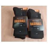 Baseball socks size XS. 4 pairs. Black