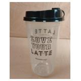 Love Your Latte reusable plastic cups and lids.