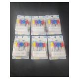 6 pks of numbered candles birthday candles