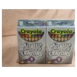 Crayola metallic crayons 12-8 pk count