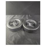 Two 9x3 Black Plastic Wheels