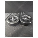 Two 9x3 Black Plastic Wheels