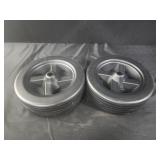 Two 9x3 Black Plastic Wheels
