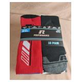 Boys crew socks. Large 3-9. 10 pair