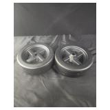 Two 9x3 Black Plastic Wheels