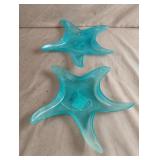 Starfish glass trinket trays 9" across