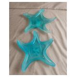 Starfish glass trinket trays 9" across