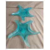 Starfish glass trinket trays 9" across