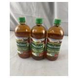 Lot of 3 Apple Cider Vinegar Bottles 32 Oz