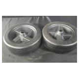 Two 9x3 Black Plastic Wheels