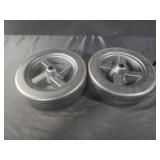 Two 9x3 Black Plastic Wheels