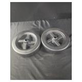 Two 9x3 Black Plastic Wheels