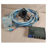 HDMI converter, Linksys SE3005 and misc cords