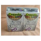 Crayola metallic crayons 12-8 pk count