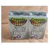 Crayola metallic crayons 12-8 pk count