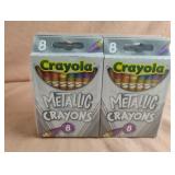 Crayola metallic crayons 12-8 pk count