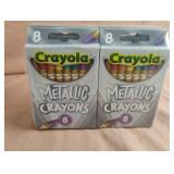 Crayola metallic crayons 12-8 pk count