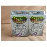 Crayola metallic crayons 12-8 pk count