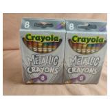 Crayola metallic crayons 12-8 pk count