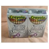 Crayola metallic crayons 12-8 pk count