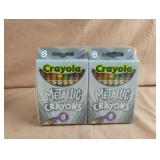 Crayola metallic crayons 12-8 pk count
