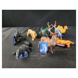 7 plastic safari animals toys