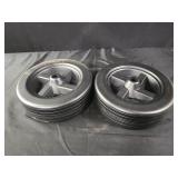 Two 9x3 Black Plastic Wheels