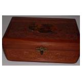 Vintage Wooden Dovetail Box w/ Mirrored Lid -