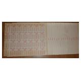 (17) Vintage APBA Uncut Baseball Card Game Sheets