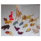 Vintage Lot of Plastic Toy Zoo Animals - Lions,