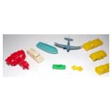 Vintage Lot of Plastic Toy Cars, Boat, Airplane +