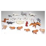 Vintage Lot of Plastic Toy Animals - Dogs, Horses
