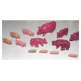 Vintage Lot of Plastic Toy Pigs