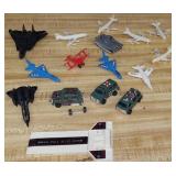 Vintage Plastic Airplane, WW2 Army Medic Vans,