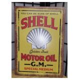 Shell Golden Shell Motor Oil Metal Sign